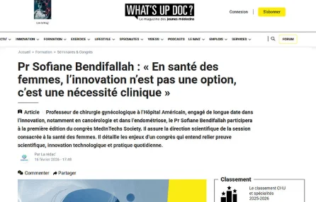 Pr Sofiane Bendifallah : « En santé des femmes, l’innovation n’est pas une option, c’est une nécessité clinique »