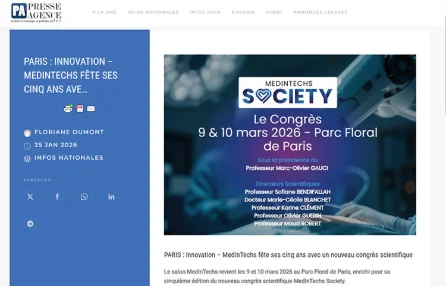 Le salon MedInTechs revient les 9 et 10 mars 2026 au Parc Floral de Paris, enrichi pour sa cinquième édition du nouveau congrès scientifique MedInTechs Society.